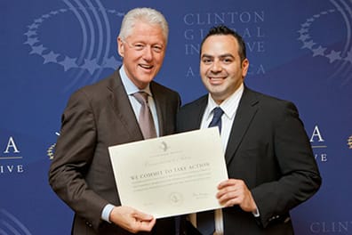 Amir Bagherpour and Bill Clinton