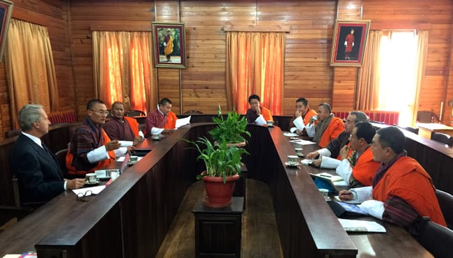 Klitgaard in a round table discussion in Bhutan