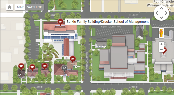 Claremont Graduate University's interactive online campus map