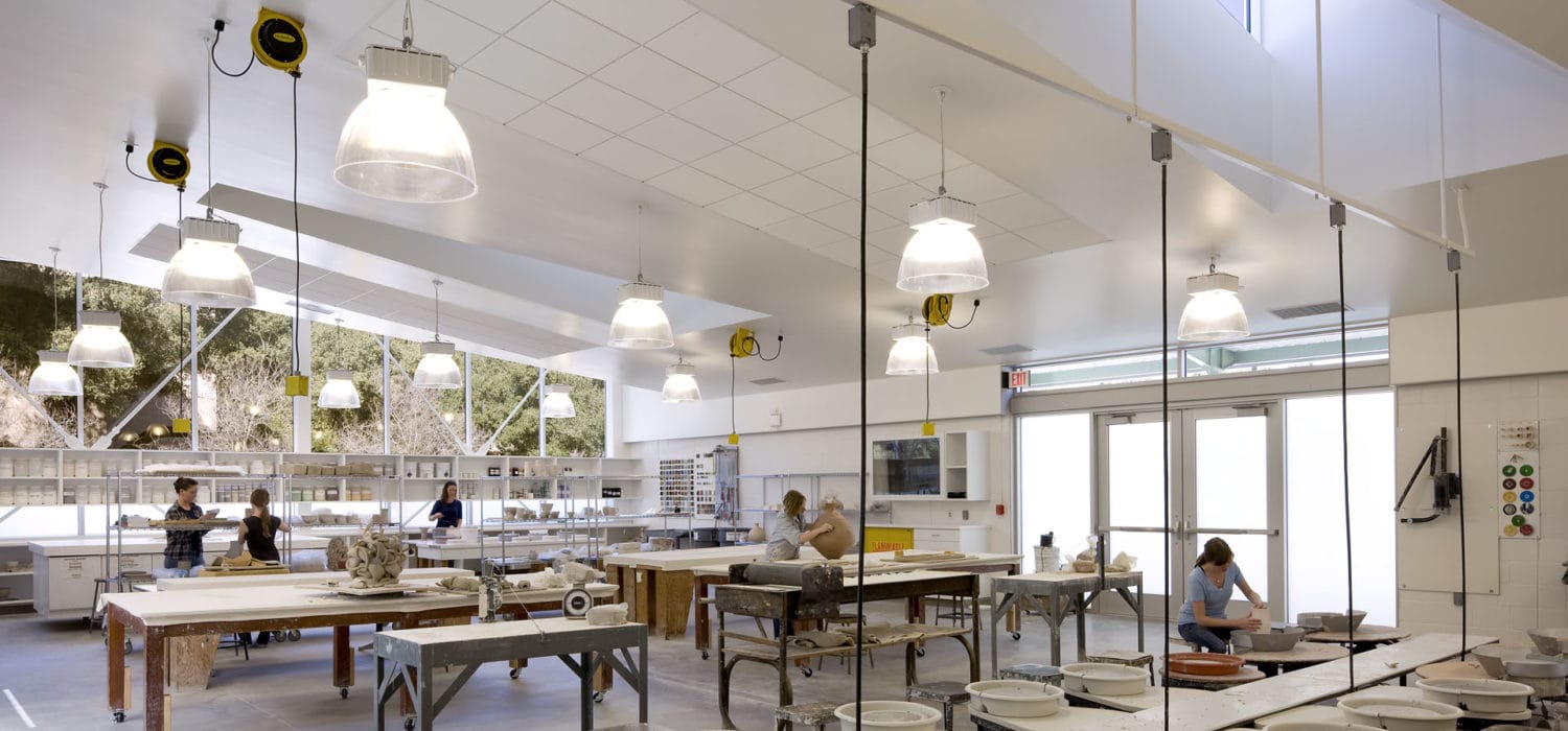 interior view of Lincoln Ceramics Center at Scripps College