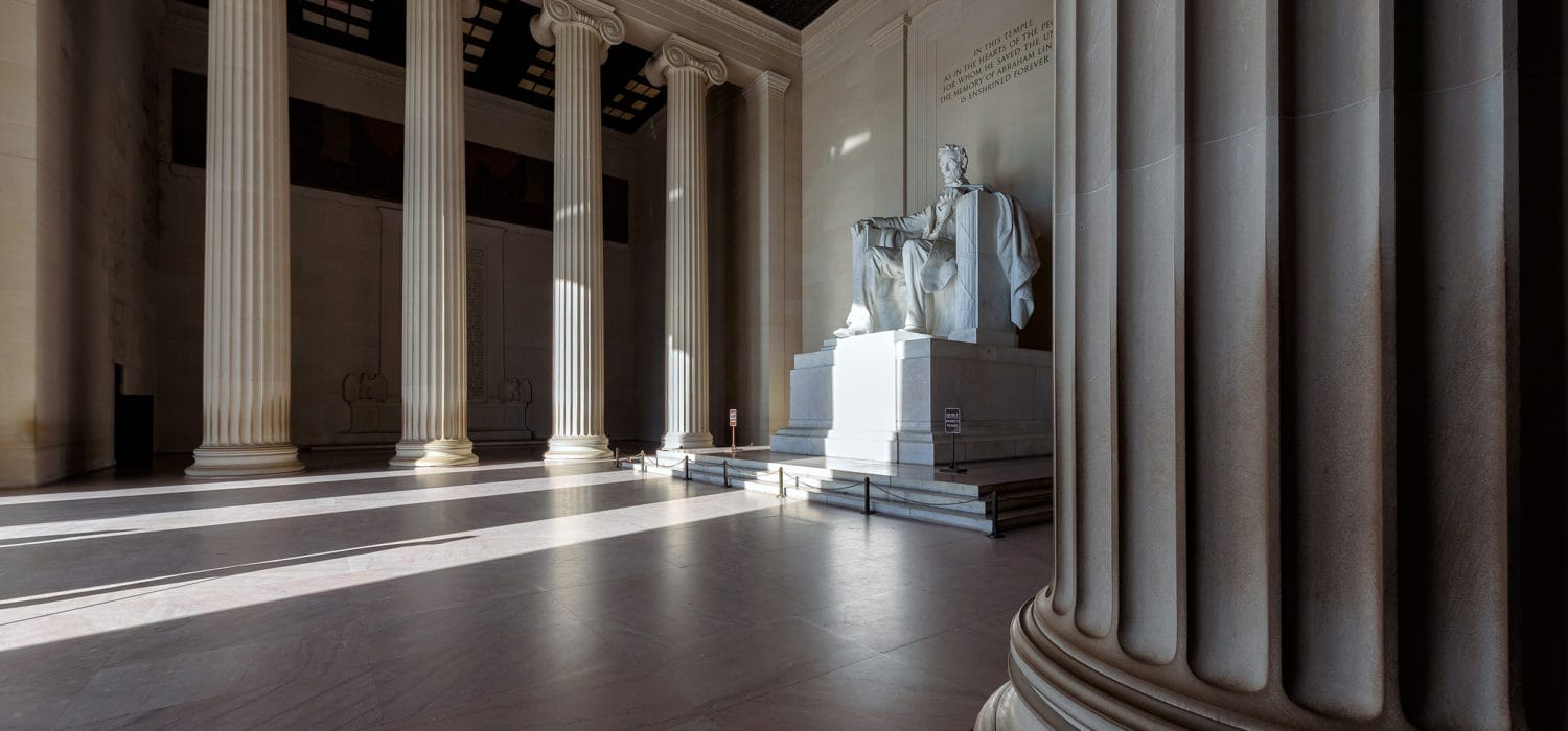 view of inside the Lincoln Memorial