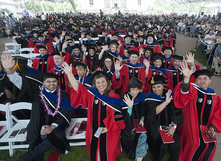 Photo of CGU students at the 2016 Commencement ceremony
