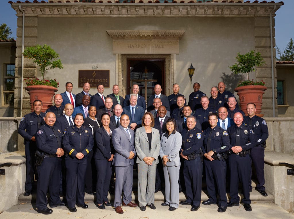 Graduates of the 2018 police executive leadership training program at the Drucker School