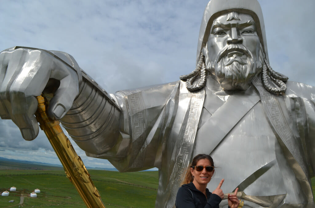 SCGH Professor Nicole Gatto in Mongolia at the Genghis Khan statue