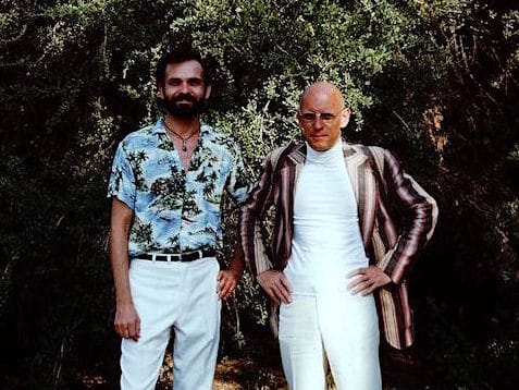 Simeon Wade (left) with Michel Foucault