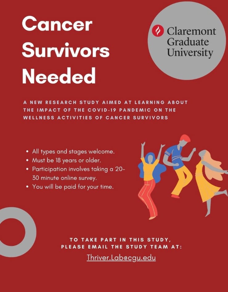 Flyer calling for cancer survivors for research