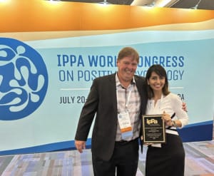 Executive Director of CGU’s Claremont Evaluation Center and The Evaluators’ Institute, Stewart Donaldson, with Assistant Professor Saida Heshmati at the International Positive Psychology Association World Congress in July