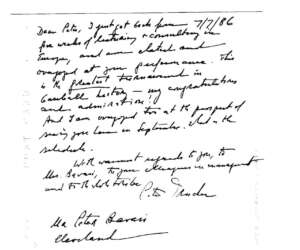 A scan of a handwritten letter from Drucker to Bravasi